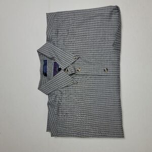 Chatham cloth by enro size large short sleeve button-up Grey and white shirt.
